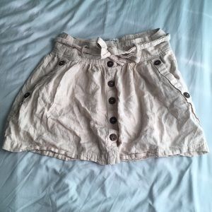 Cream button down skirt